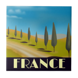 Frankreich Vintage-Reiseposter Fliese