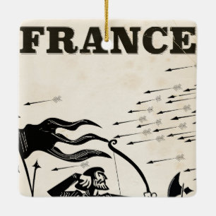 Frankreich Vintage-Reiseposter. klassischer mittel Keramikornament