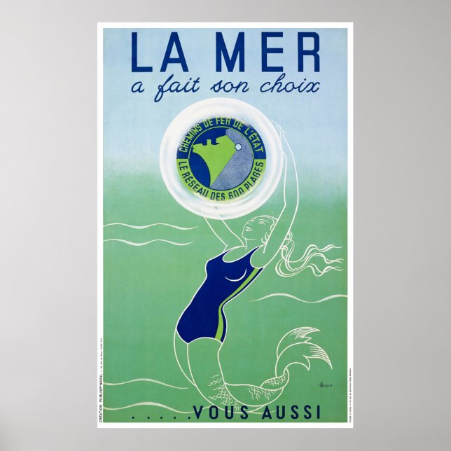 Frankreich Vintage Travel Poster wiederhergestellt (Vorne)