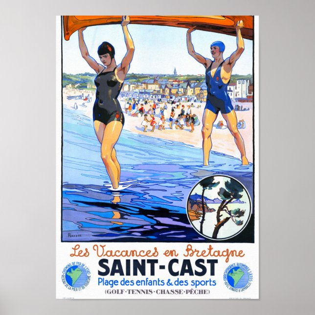 Frankreich Vintage Travel Poster wiederhergestellt (Vorne)
