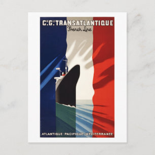 Frankreich Vintage Travel Poster wiederhergestellt Postkarte