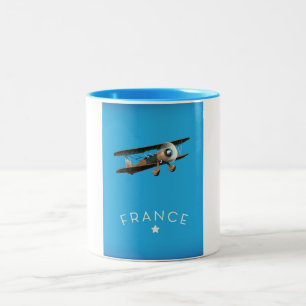 Frankreich Vintages Flugplakat Zweifarbige Tasse