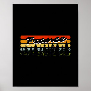 Frankreich Wald Sonnenuntergang Bäume Ferienhaus U Poster