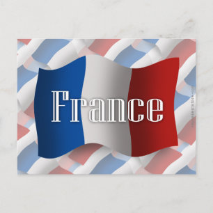 Frankreich Waving Flag Postkarte