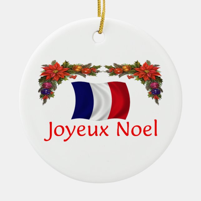Frankreich-Weihnachten Keramikornament (Vorne)