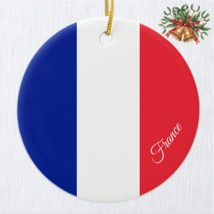 Frankreich-Weihnachtsschmuck, Französische Flagge Keramik Ornament