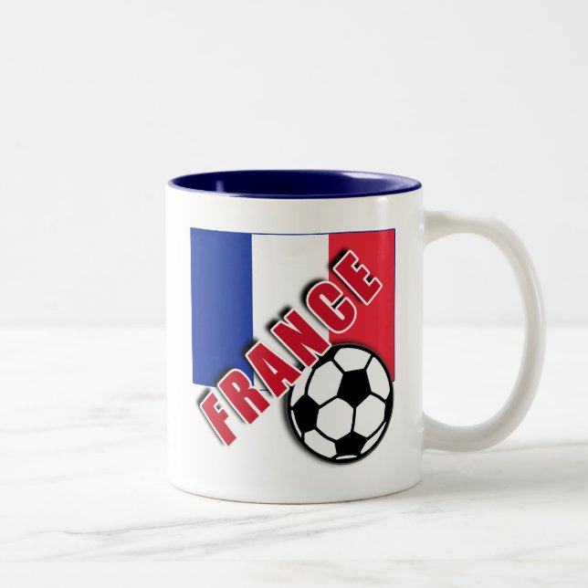 FRANKREICH-WeltFußballfan-T-Shirts Zweifarbige Tasse (Rechts)