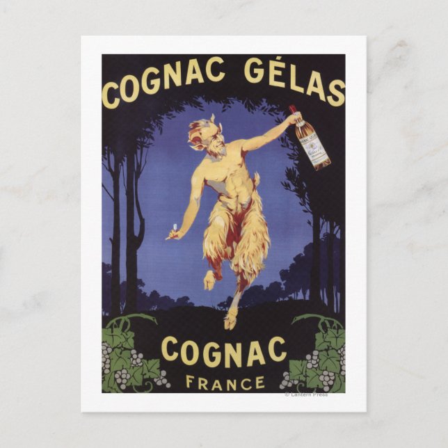 FrankreichCognac Gelas WerbeplakatFrankreich Postkarte (Vorderseite)