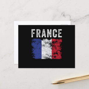 Frankreichs Flagge beschädigt - Französische Flagg Postkarte