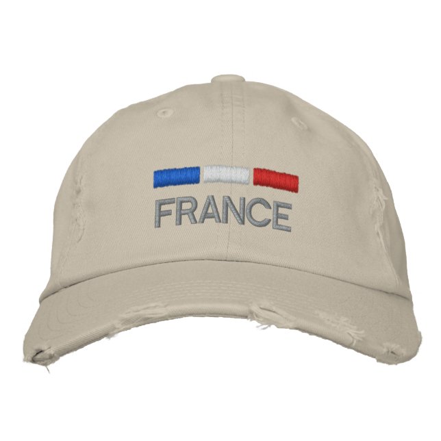 Frankreichs Flaggenstickerei Bestickte Baseballkappe (Vorderseite)