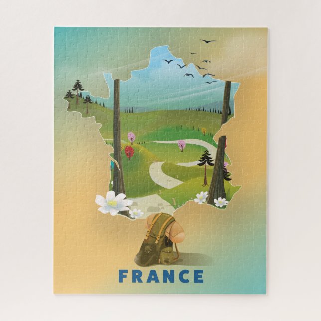 Frankreichs Vintage-Reiseplakat (Vertikal)