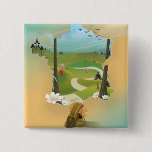 Frankreichs Vintage-Reiseplakat Button