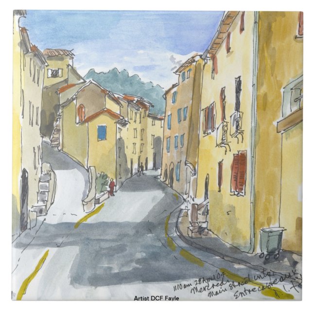 Frankreichstreetscape-dekorative Fliese (Vorderseite)