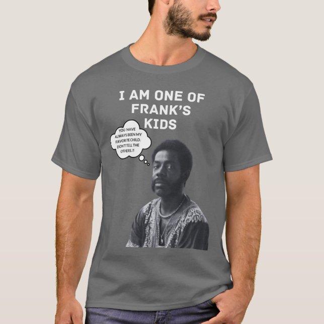 Franks Kinder dunkelgraues Shirt/weißer Text T-Shirt (Vorderseite)