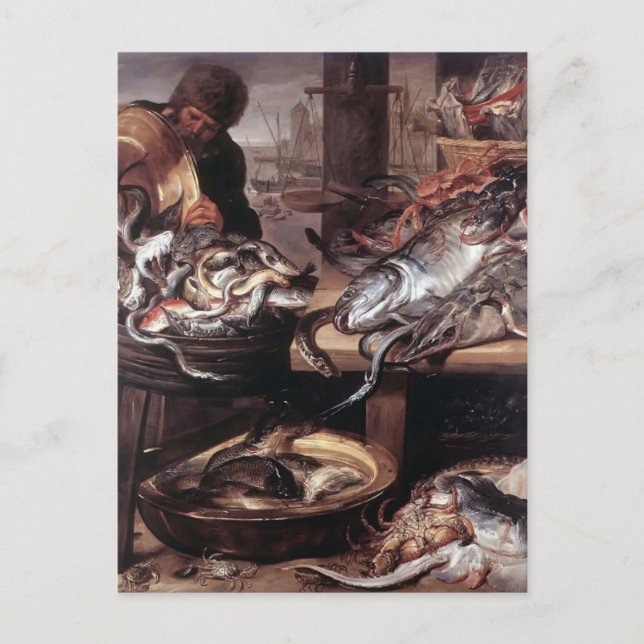 Frans Snyders - Der Fishmonger Postkarte (Vorderseite)