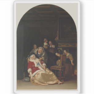 Frans van Mieris der Ältere - Der Arztbesuch Aufkleber