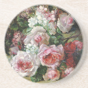 Frans Verhas Vintage Blumenstrauß mit Rosen Getränkeuntersetzer