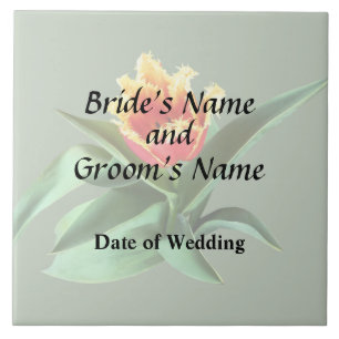 Fransige orange Tulpen-Hochzeitsprodukte Fliese