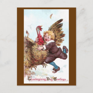 Frantisch flatternder türkischer Vintager Erntedan Feiertagspostkarte