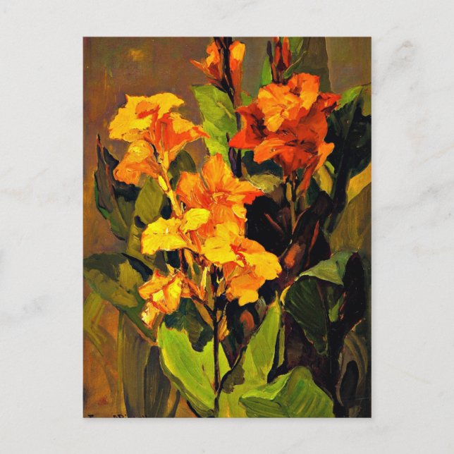 Franz Bischoff - Canna Lilies Postkarte (Vorderseite)