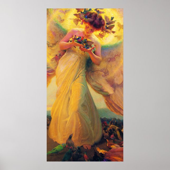 Franz Dvorak - Angel der Vögel - 1910 Poster (Vorne)