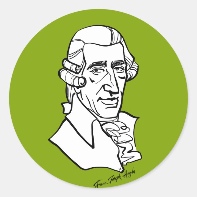 Franz Joseph Haydn Runder Aufkleber (Vorderseite)