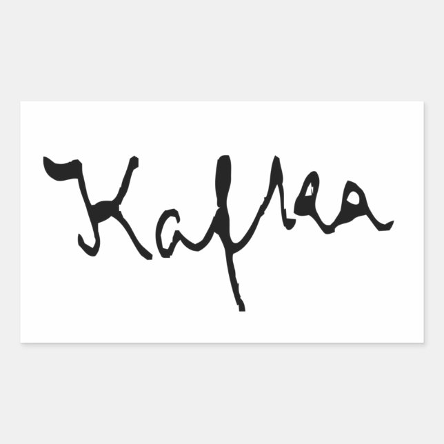 Franz Kafka Unterzeichnung Rechteckiger Aufkleber (Vorderseite)