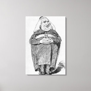 Franz Liszt (1811-86) als Abt, Karikatur von 'B Leinwanddruck