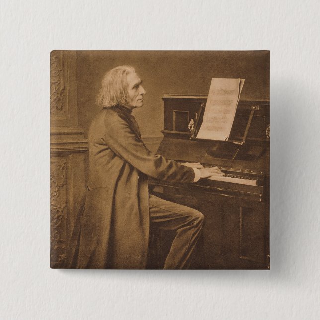 Franz Liszt am Klavier Button (Vorderseite)