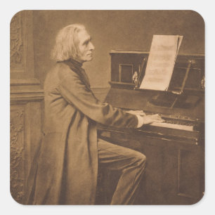 Franz Liszt am Klavier Quadratischer Aufkleber