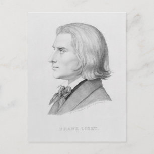 Franz Liszt, Gravur von Gonzenbach Postkarte