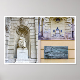 Franz Liszt Sculptures Collage Poster