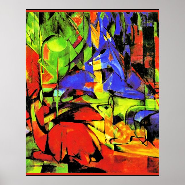 Franz Marc abstrakte Kunstwerke, Kampfformen Poster (Vorne)