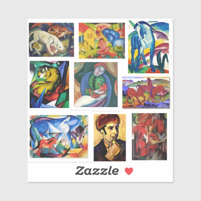 Franz Marc Art Paintings Aufkleber (Blatt)