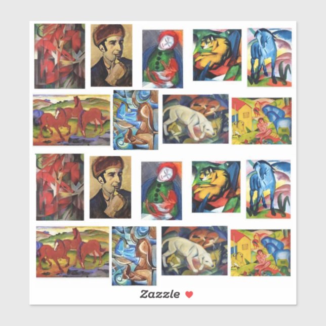 Franz Marc Art Paintings Aufkleber (Blatt)