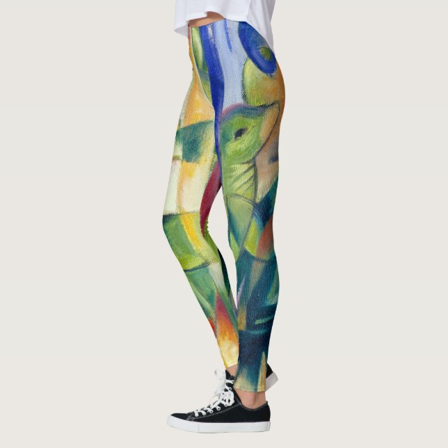Franz Marc Berühmtes Malen von kleinen Bergziegen Leggings (Links)