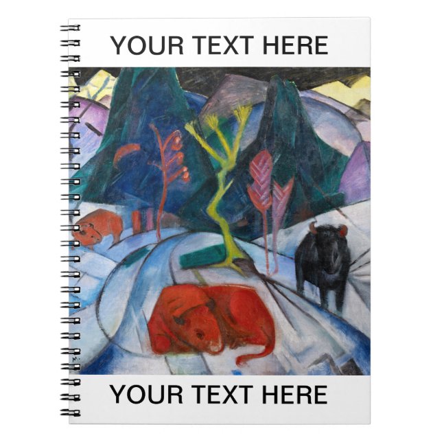 Franz Marc Bison im Winter Personalisiert Notizblock (Vorderseite)