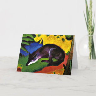 Franz Marc - Blue Fox, buntes Gemälde Feiertagskarte
