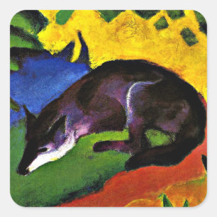 Franz Marc - Blue Fox Quadratischer Aufkleber