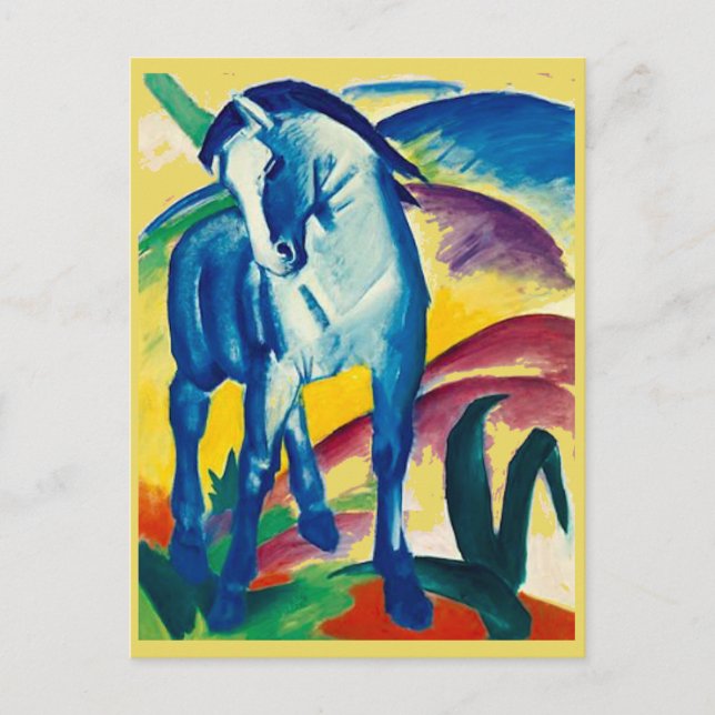 Franz Marc, das blaue Pferd, Art Post Card Postkarte (Vorderseite)