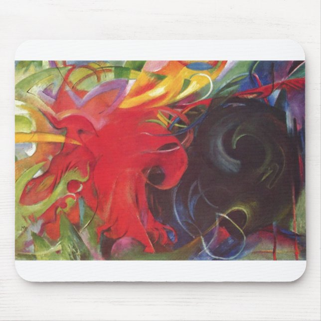 Franz Marc - das Kämpfen bildet das 1914 Mousepad (Vorne)