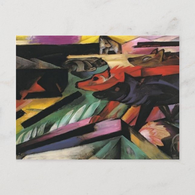 Franz Marc - Die Wölfe (Balkankrieg) Postkarte (Vorderseite)