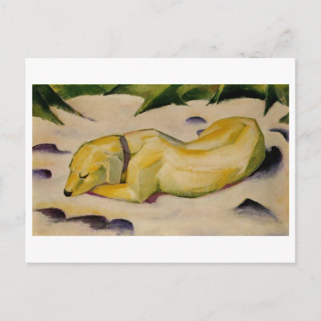 Franz Marc - Hunde im Schnee 1910-11 Welpe White Postkarte (Vorderseite)