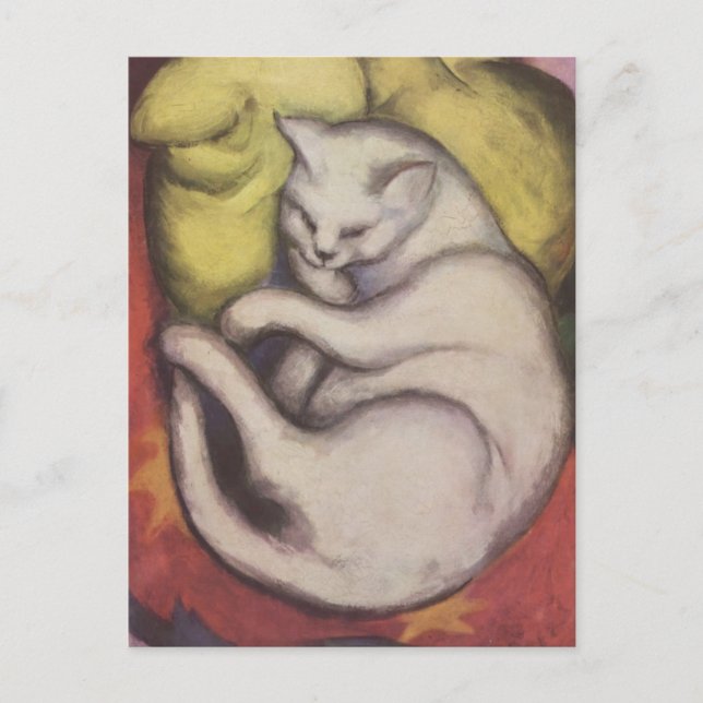Franz Marc - Katze auf einem gelben Kissen Postkarte (Vorderseite)