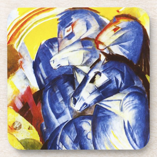 Franz Marc la tour des dessous de verre bleus de (Devant)