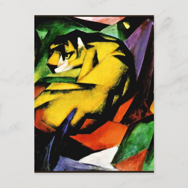 Franz Marc Malerei, Tiger Postkarte (Vorderseite)