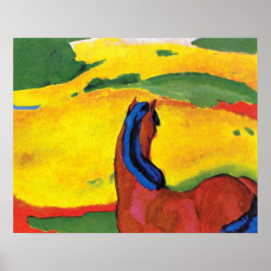 Franz Marc - Pferd in einer Landschaft gemalt Poster