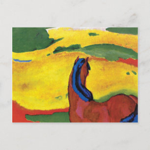 Franz Marc - Pferd in einer Landschaft gemalt Postkarte