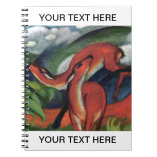 Franz Marc Red Deer Berühmte Malerei Personalisier Notizblock