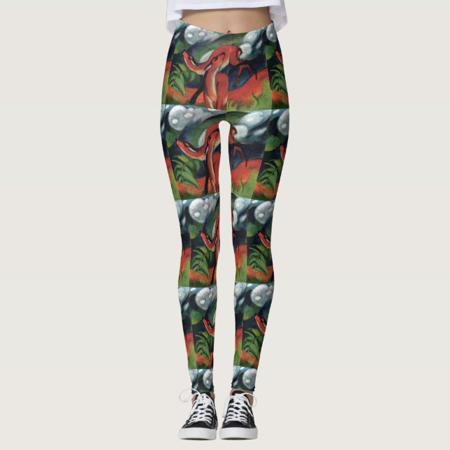 Franz Marc Red Deer Berühmtes Malen von Frauen Leggings (Vorderseite)